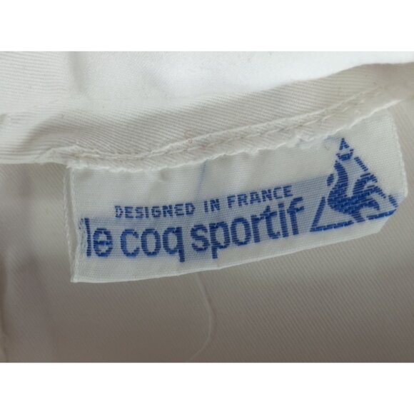Vintage Le Coq Sportif Womens XS 2/4 Tennis skirt White Embroidered Logo Zip - Picture 2 of 9